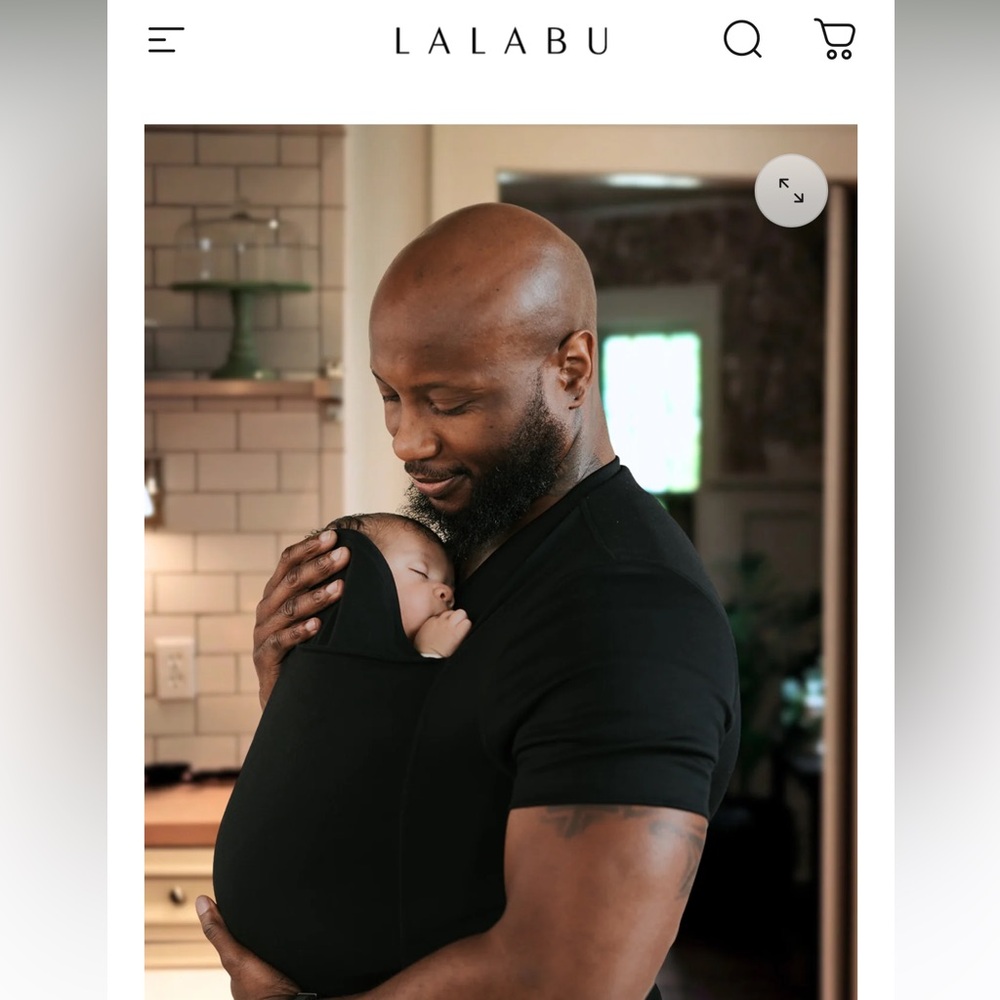 XL Men’s Lalabu Black Short Sleeve baby wearing tshirt